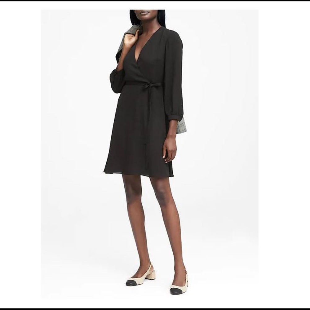 Banana Republic Black Wrap Dress